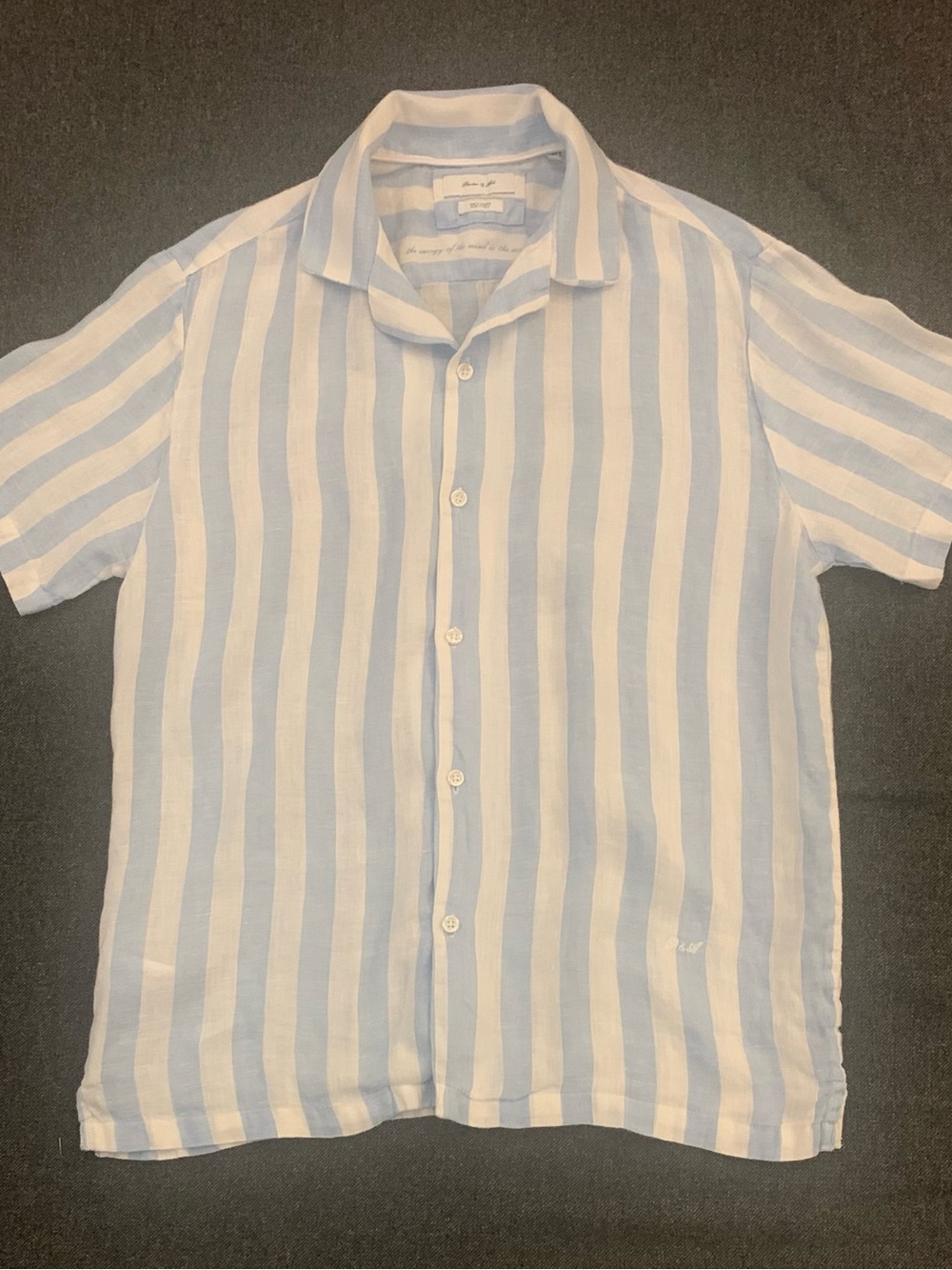 PORTER & ASH SS 100% Linen Striped Shirt